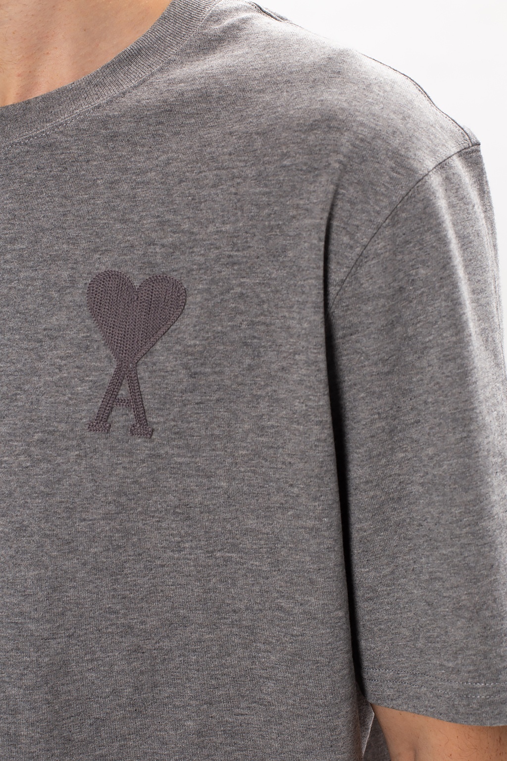 Grey Logo Cotton Jersey Cropped T - Sweatshirt On Trail